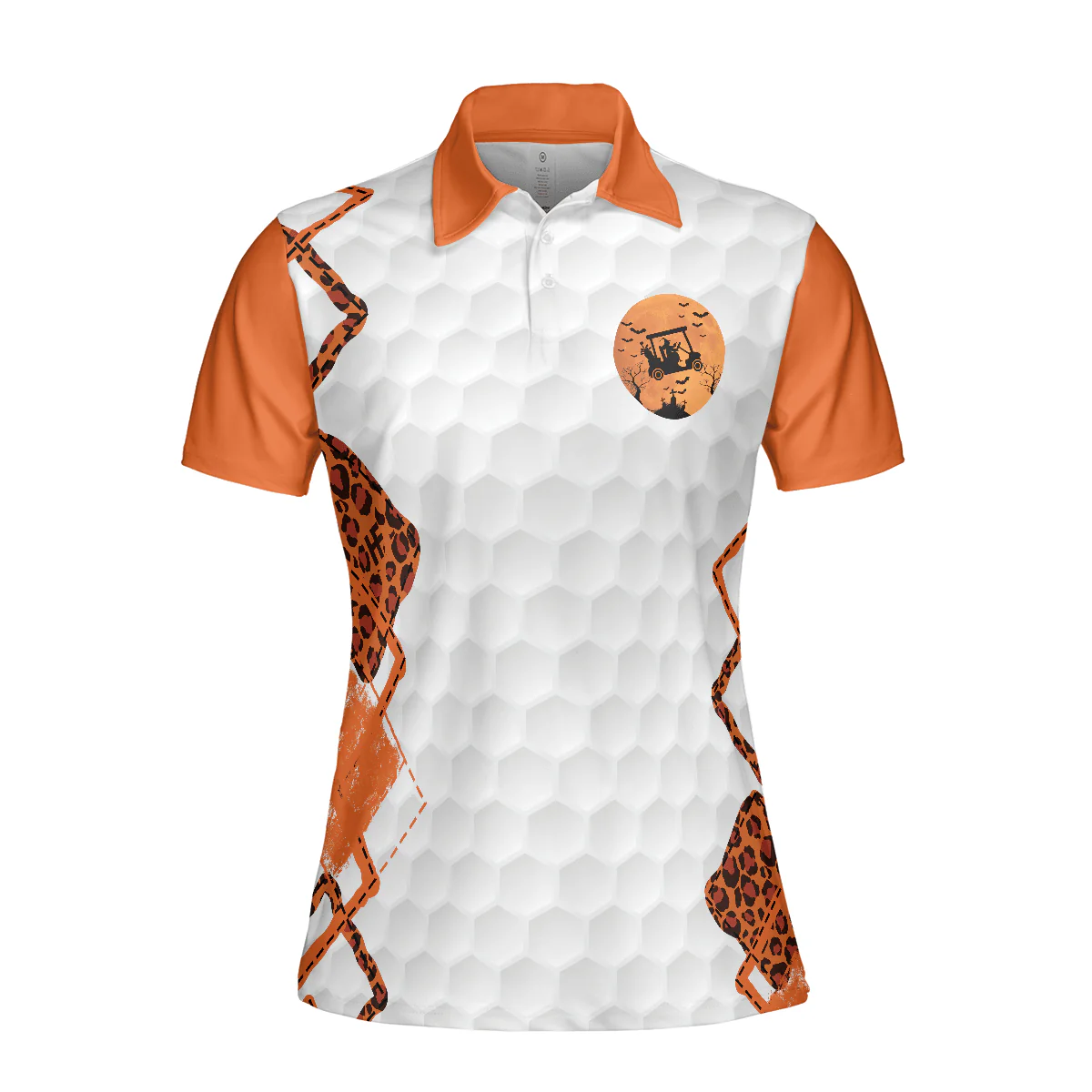 Golf Women Polo Shirt, I Have Two Titles Mom, Orange Leopard Halloween Witch Women Polo Shirts, Unique Female Gift For Golfers, Ladies, Golf Lovers - Image 4