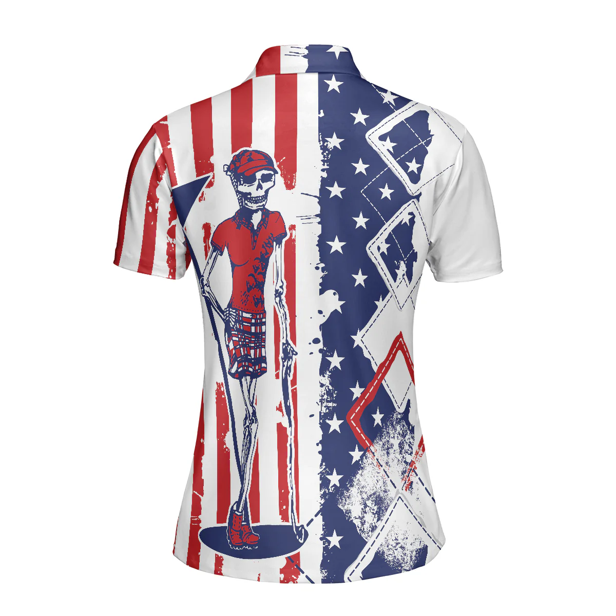 Golf Women Polo Shirt, I Like It Rough, Cool American Flag Argyle Pattern Women Polo Shirts, Best Golfing Gift For Ladies, Female Golfers, Golf Lovers - Image 3