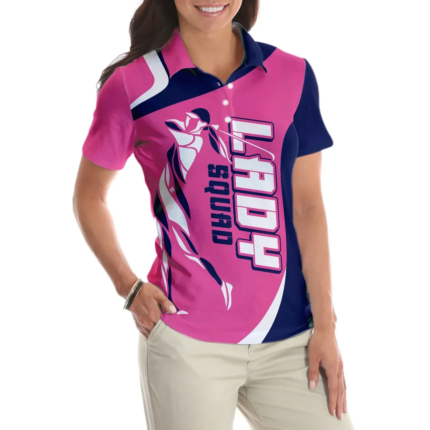 Golf Women Polo Shirt, Lady Squad Golf Girl Pink Women Polo Shirts, Best Golfing Gift For Ladies, Golfers, Golf Lovers - Image 6