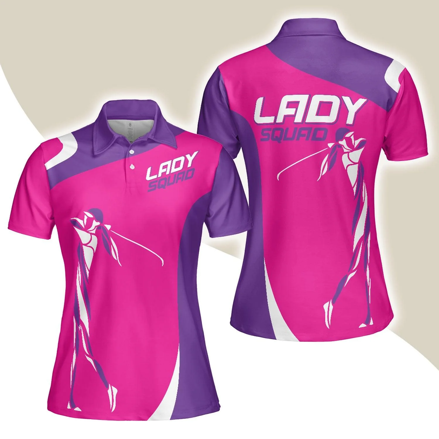 Golf Women Polo Shirt, Lady Squad Golf Girl Purple And Pink Women Polo Shirts, Unique Female Golf Gift For Golfers, Ladies, Golf Lovers