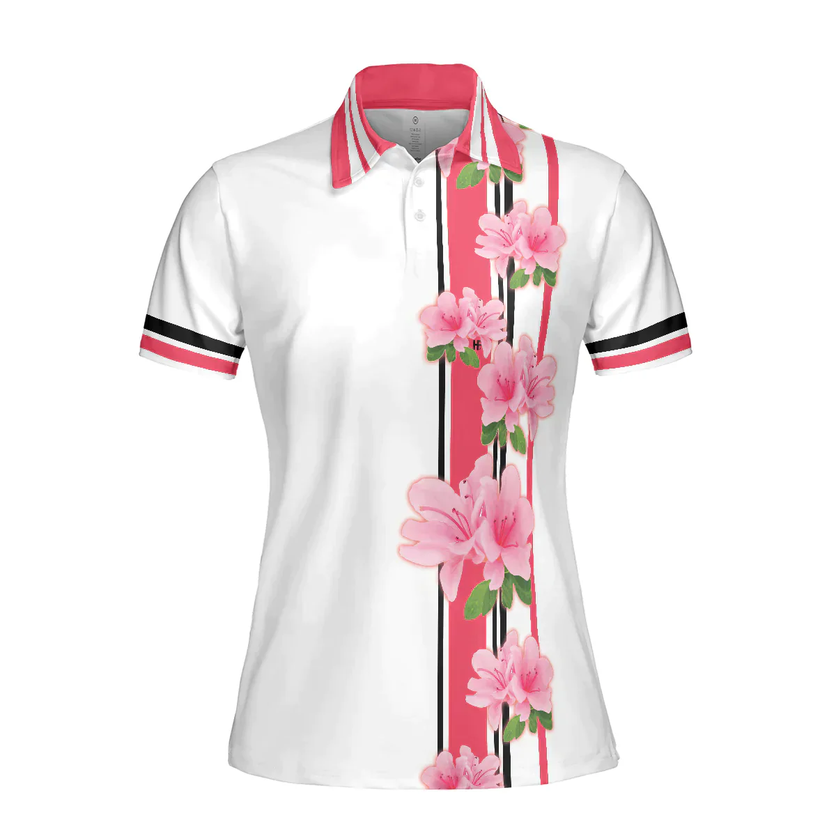Golf Women Polo Shirt - Life Is A Game But Golf Is Serious, Peach Blossom Floral Women Polo Shirts - Best Gift For Ladies, Female, Girls, Golfers - Image 4