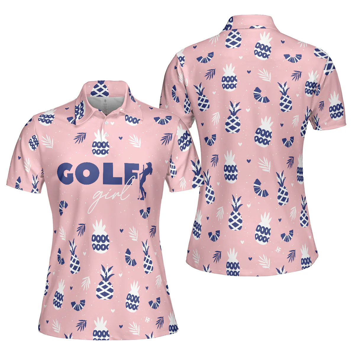 Golf Women Polo Shirt, Pink Golf Girl Summer Pattern Women Polo Shirts, Golfing Gift For Ladies, Team Female Golfers, Golf Lovers - Image 2