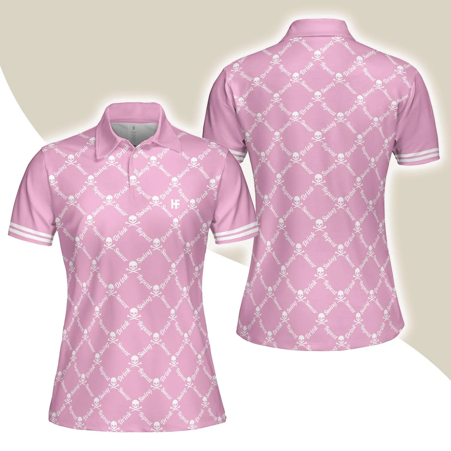 Golf Women Polo Shirt, Pink Golfing Women Polo Shirts, Unique Golf Gift For Ladies, Golfers, Golf Sport Lovers, Female Players