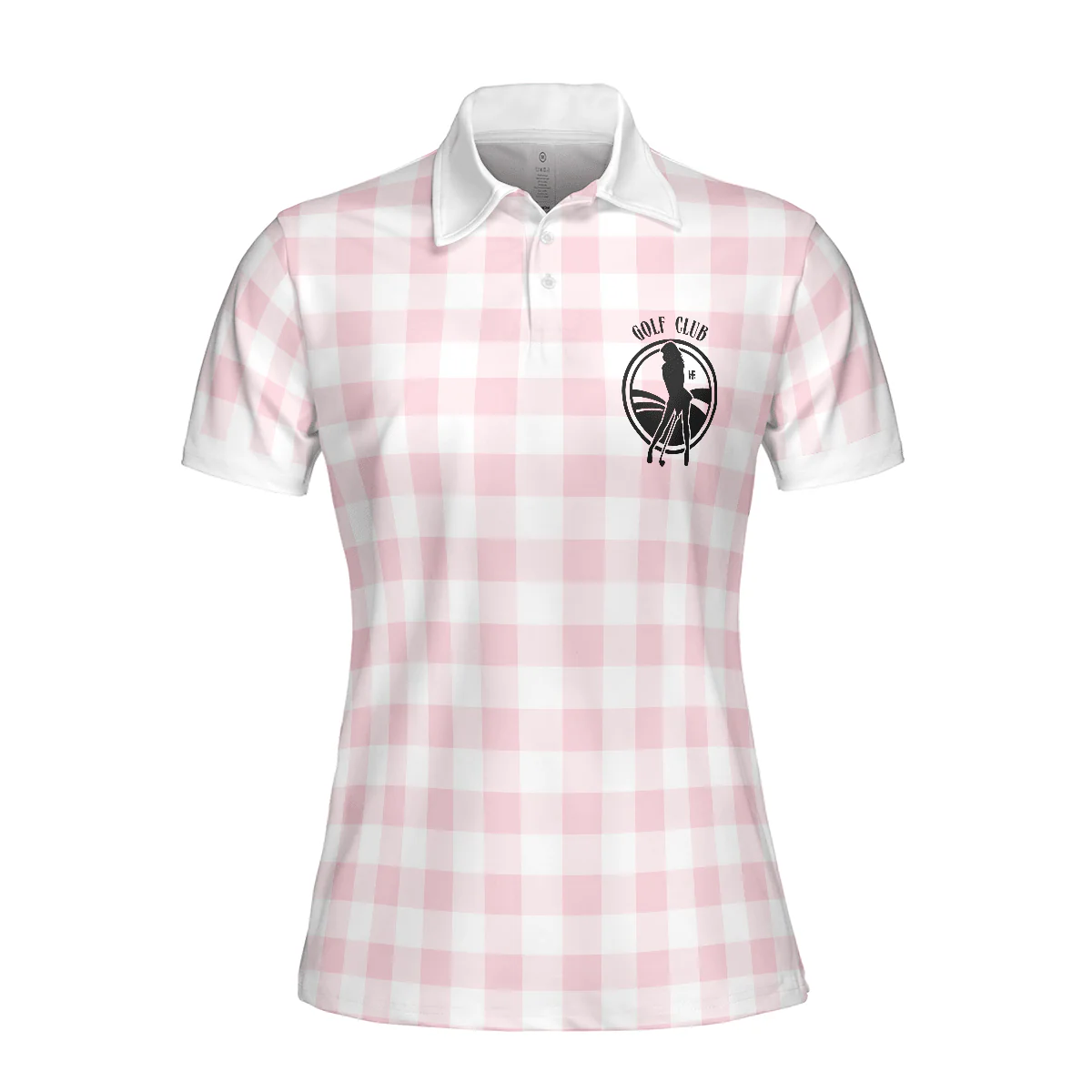 Golf Women Polo Shirt, Sexy Golf Girl With A Golf Club, White And Pink Golf Women Polo Shirts - Best Gift For Ladies, Female, Golfers, Golf Lovers - Image 4