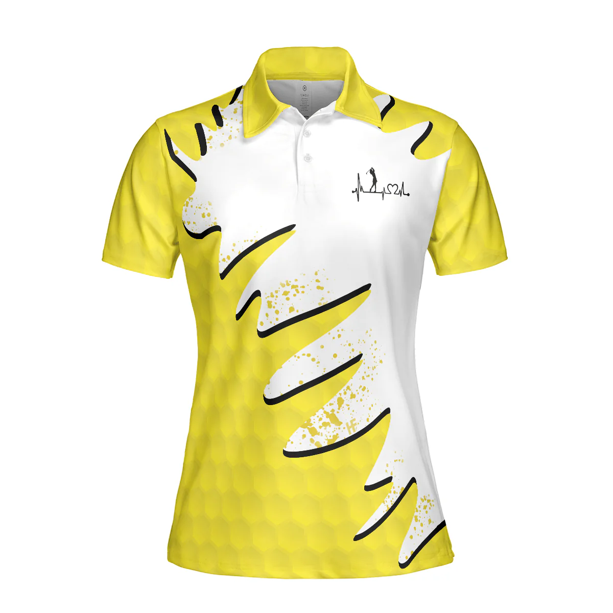Golf Women Polo Shirt, Sporty And Cute Golf Girl Golf Women Polo Shirts, White And Yellow Golf Shirt For Ladies - Perfect Gift For Golfer, Golf Lovers - Image 4