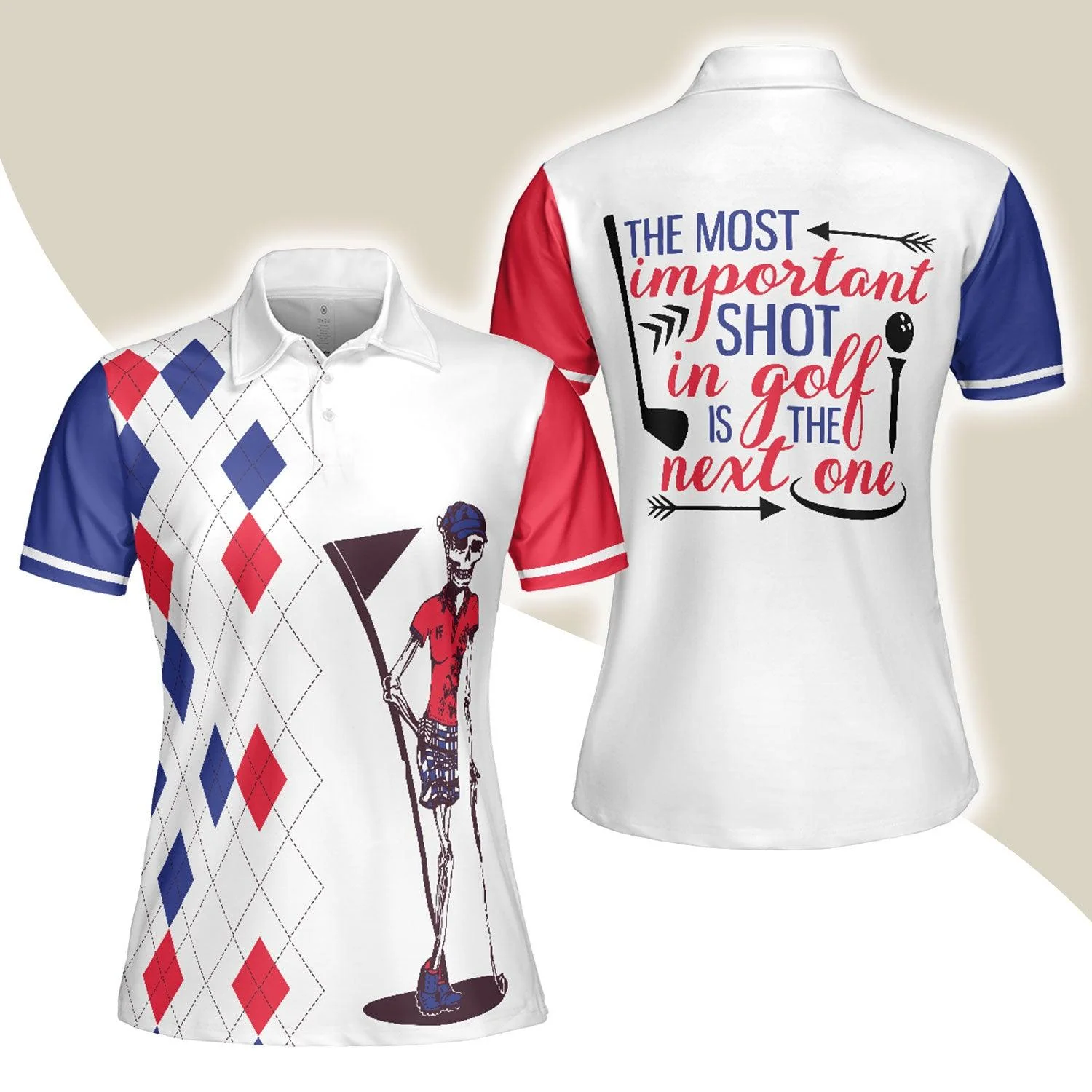Golf Women Polo Shirt - The Most Important Shot In Golf Is The Next One Golf Women Polo Shirts, Perfect Gift For Women, Ladies, Golfers, Golf Lovers