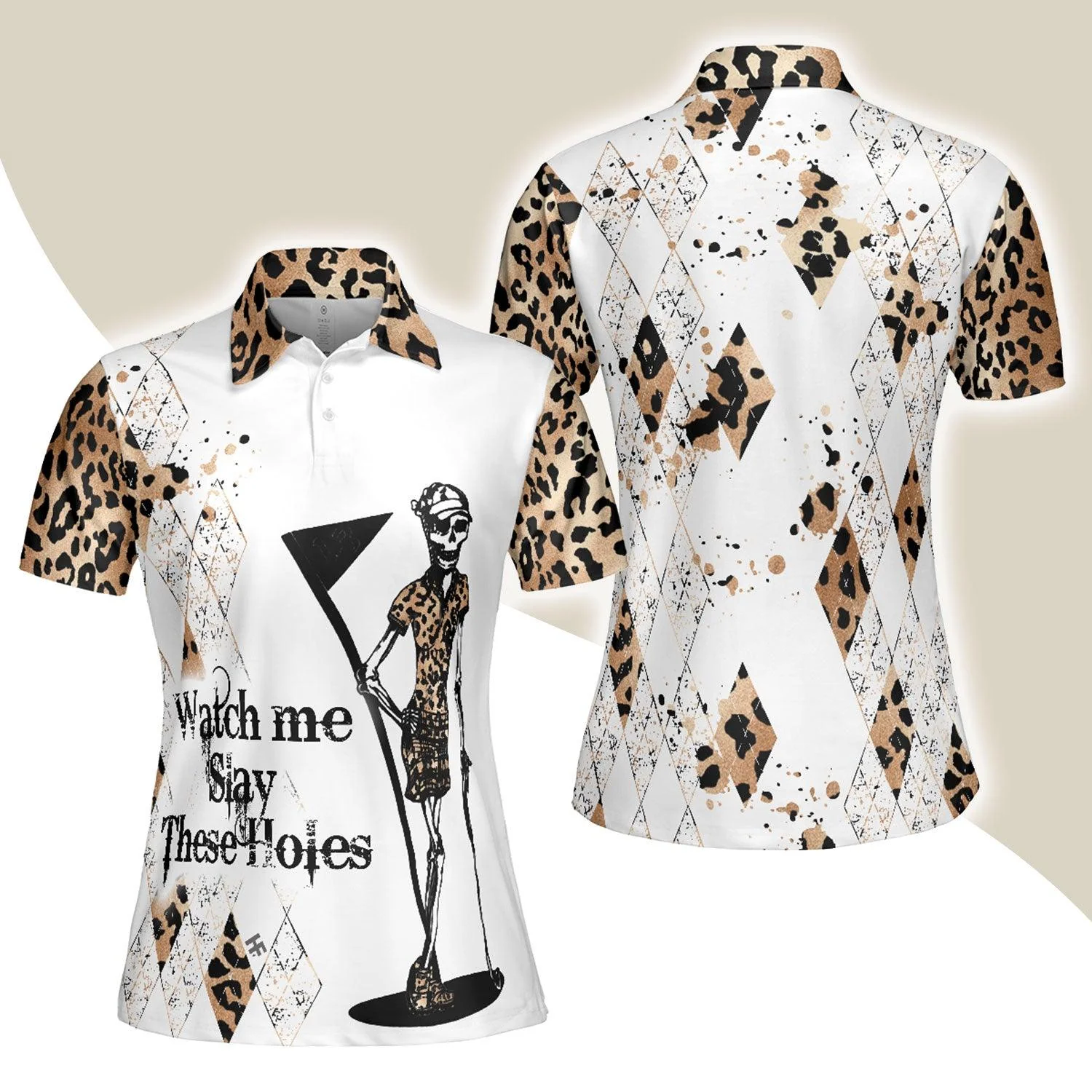 Golf Women Polo Shirt, Watch Me Slay These Holes Women Polo Shirts, Panther Skin Pattern Polo Shirt - Perfect Gift For Ladies, Golfers