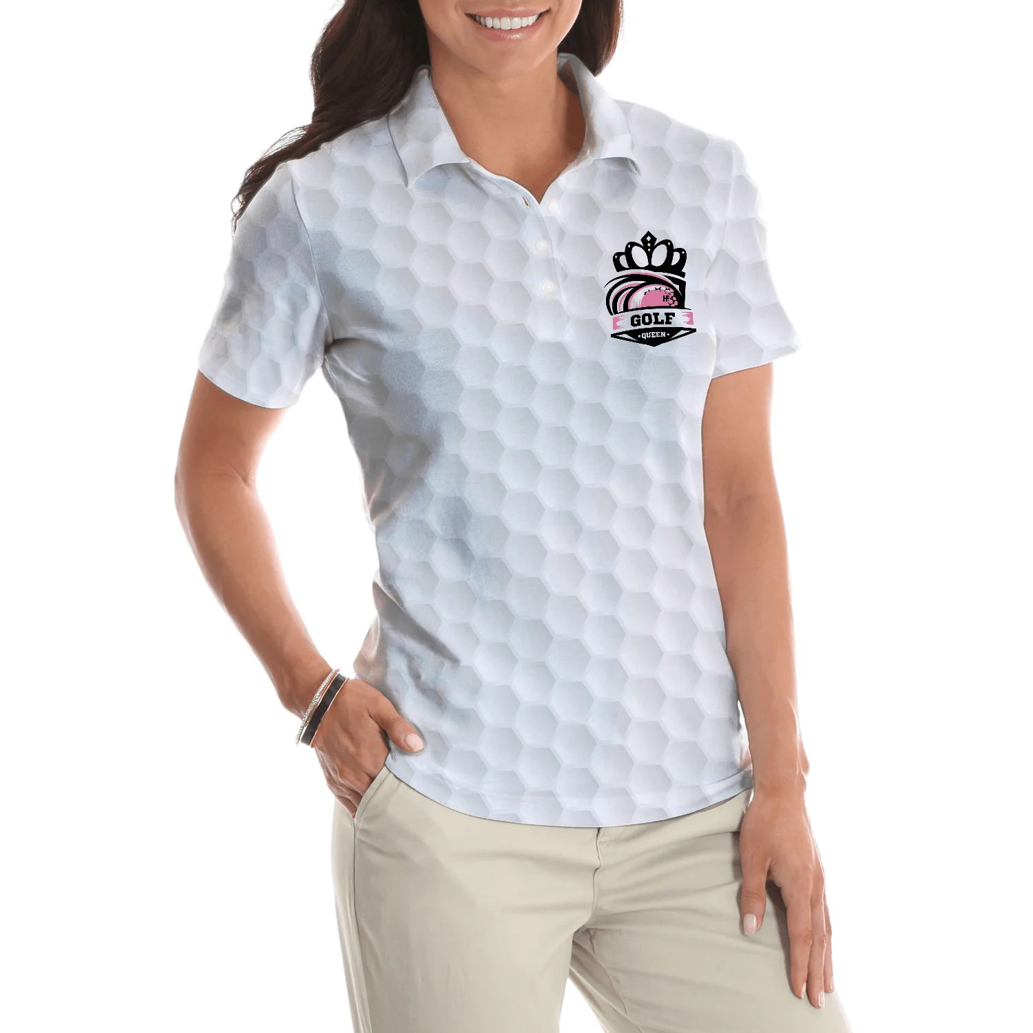 Golf Women Polo Shirt, What Swings Like A Girl Really Means, Queen Crown Women Polo Shirts, Best Golfers Gift For Ladies, Golf Lovers - Image 5