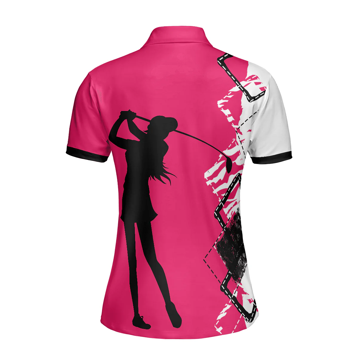 Golf Women Polo Shirt - Your Hole Is My Goal Golf Women Polo Shirts, White And Pink Golf Shirt For Ladies - Perfect Gift For Women, Golfer, Golf Lover - Image 3