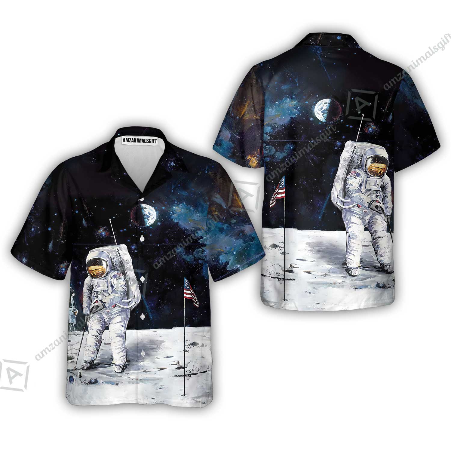 Golf Women Sleeveless Polo Shirt - Astronaut Moon Golf Men Polo Shirt, American Flag Women Sleeveless Polo Shirt - Image 7