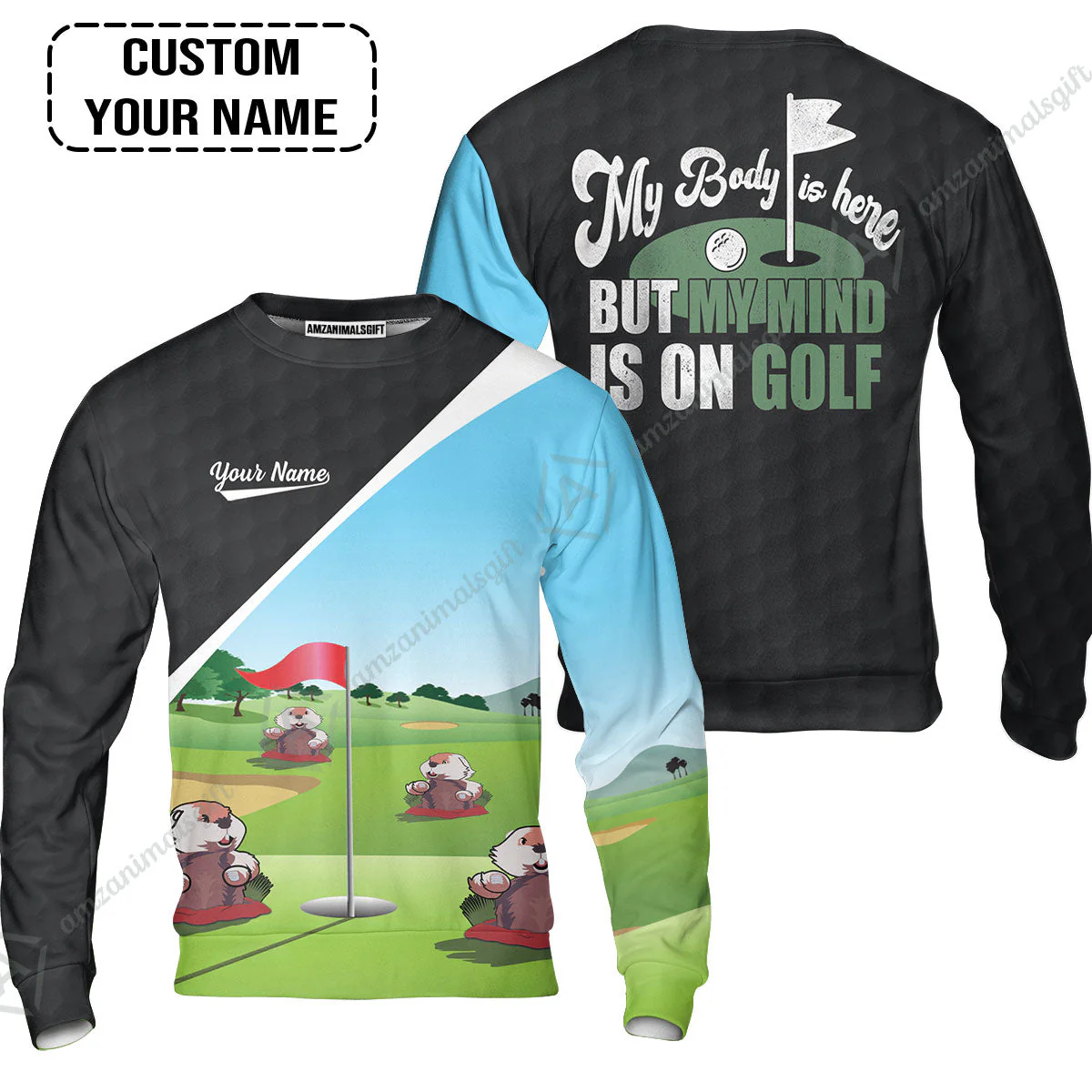 Golf Women Sleeveless Polo Shirt- Gopher My Mind Is On Golf Custom Women Sleeveless Polo Shirt - Image 4