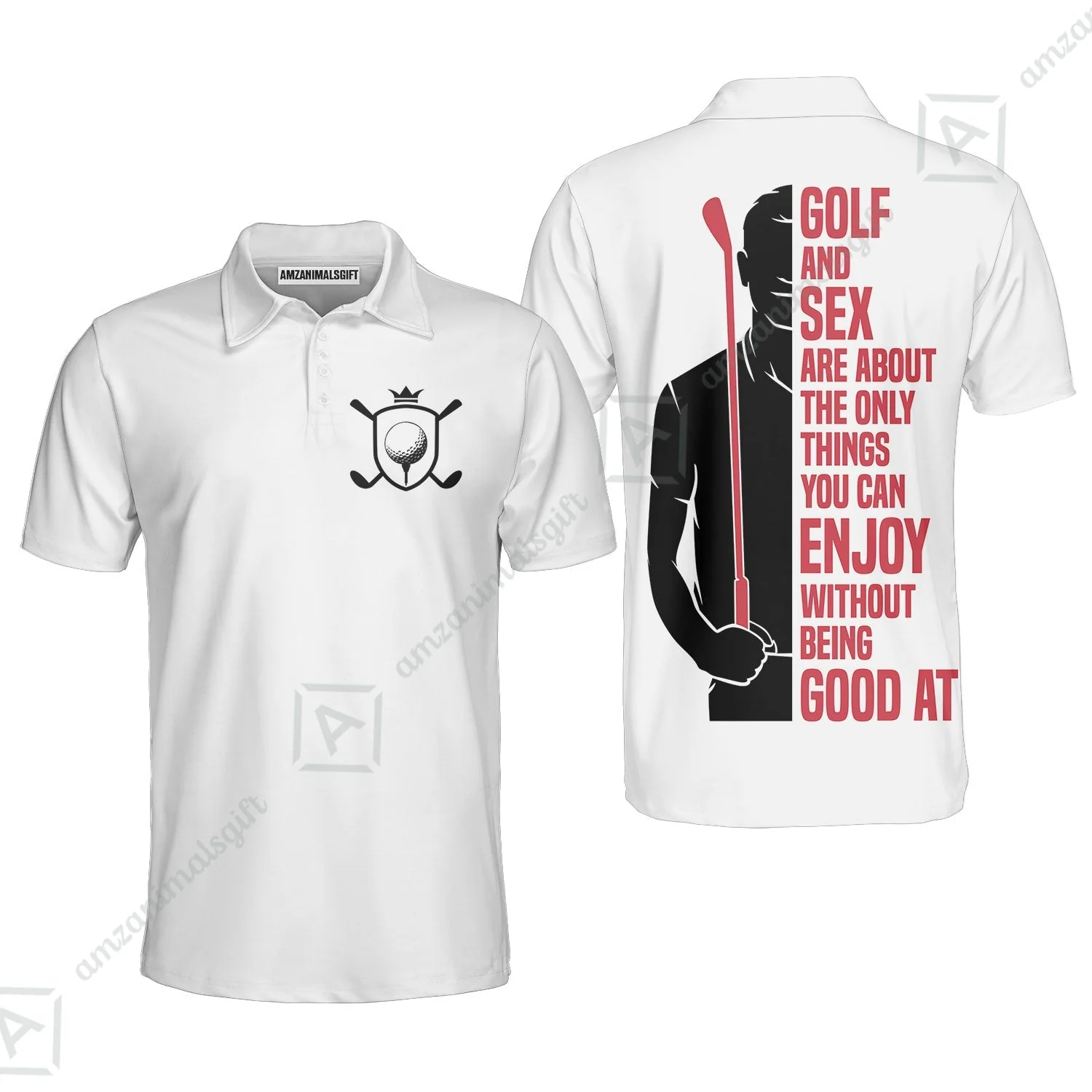 Golf Zip Polo Shirt - Golf And Sex Are About The Only Things You Can Enjoy Without Being Good At Polo Shirt,True Golf Zip Polo Shirt - Image 4