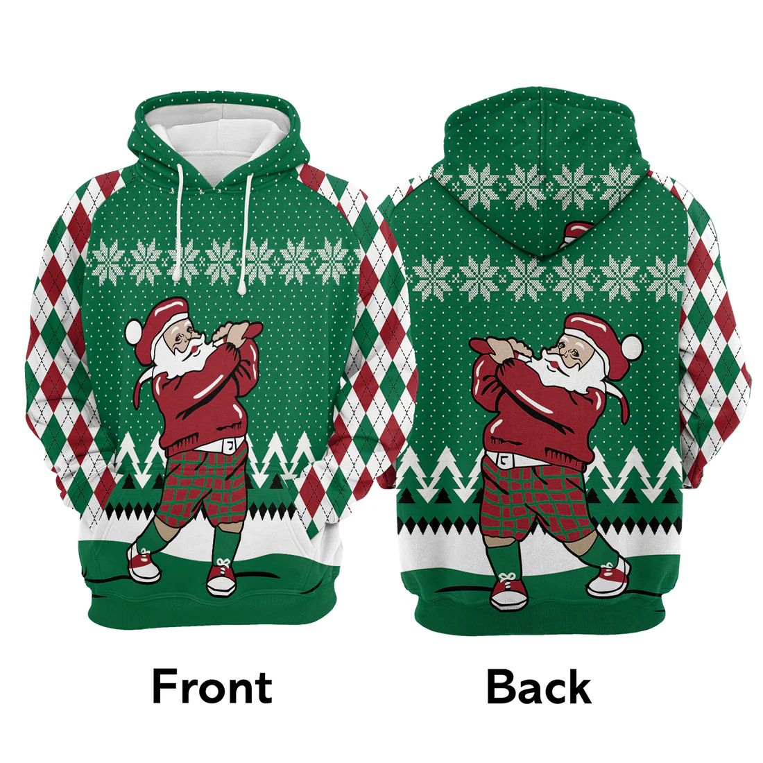 Golfer Premium Christmas Hoodie, Funny Golfer Santa Unisex Hoodie For Men & Women - Perfect Gift For Christmas, Golf Lover - Image 3