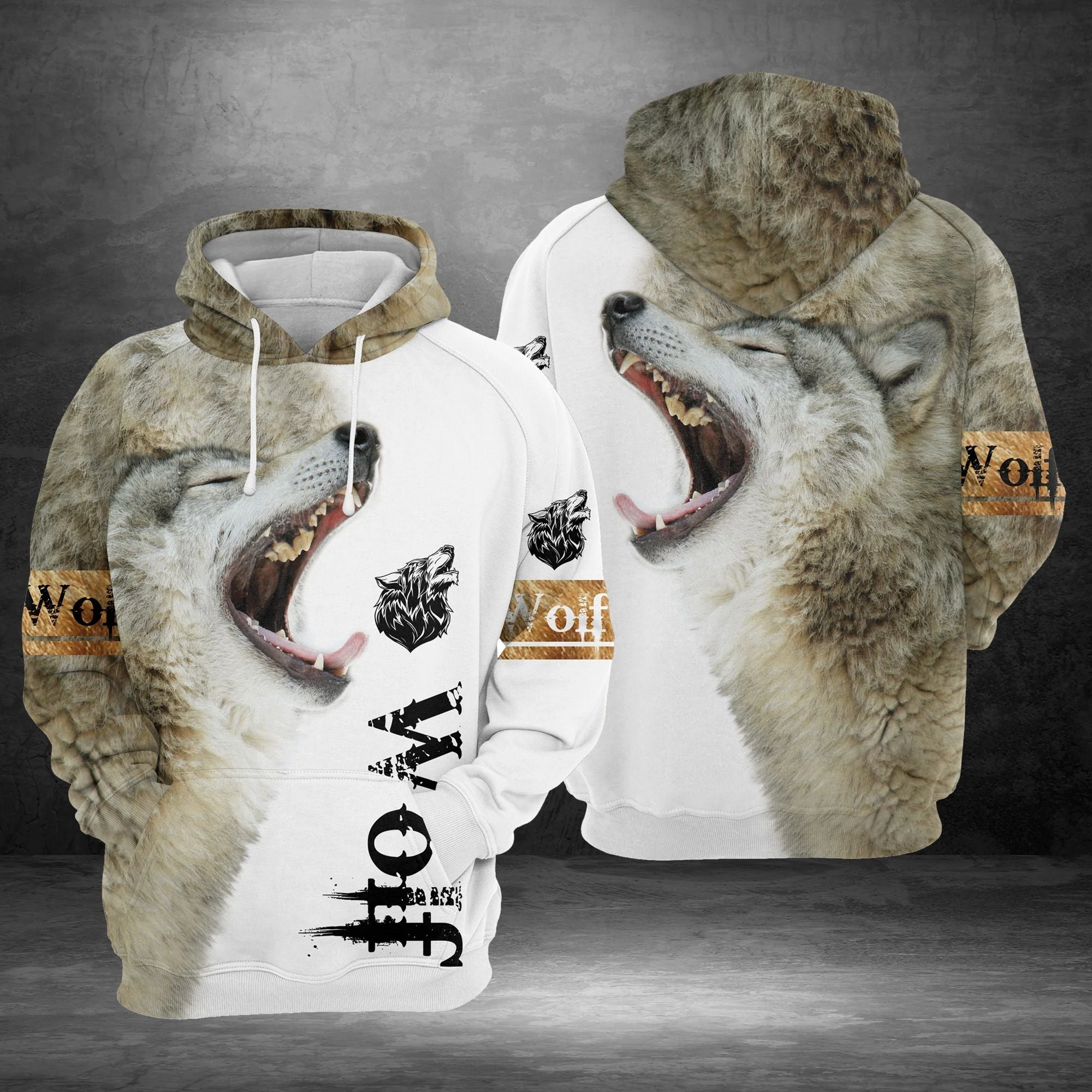 Gray Wolf Pullover Premium Hoodie, Perfect Outfit For Men And Women On Christmas New Year Autumn Winter - Image 2