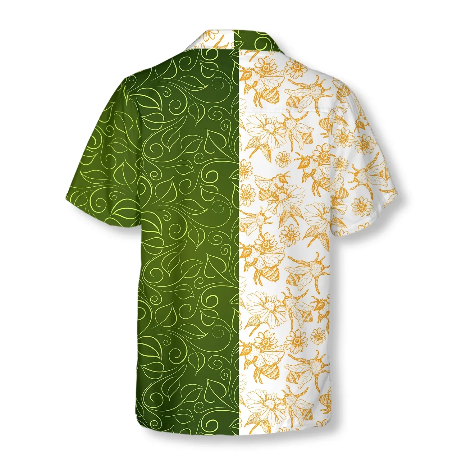 Green Leaves Honey Bee Hawaiian Shirt, Summer Animals Aloha Shirts For Men Women, Perfect Gift For Husband, Wife, Boyfriend, Friend - Image 3