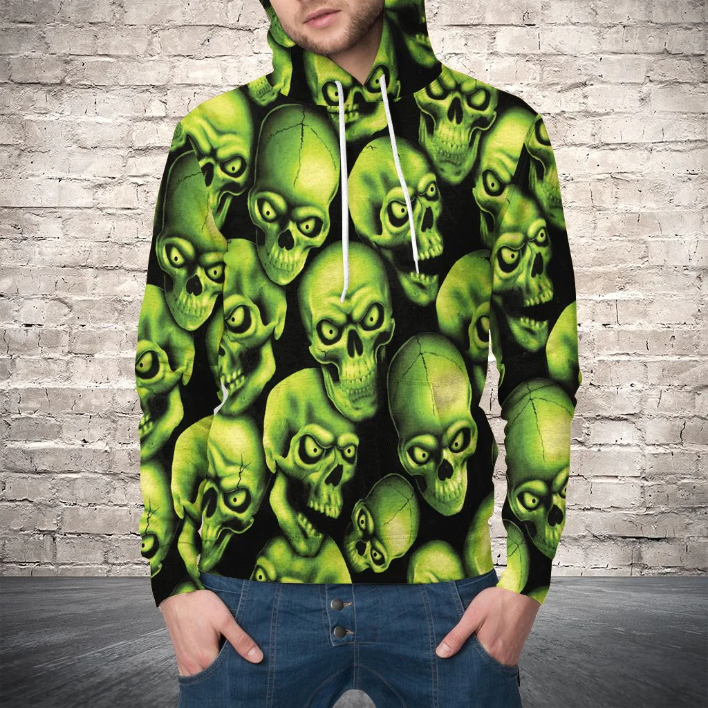 Green Toxic Skull Pullover Premium Hoodie, Perfect Outfit For Men And Women On Christmas New Year Autumn Winter - Image 2