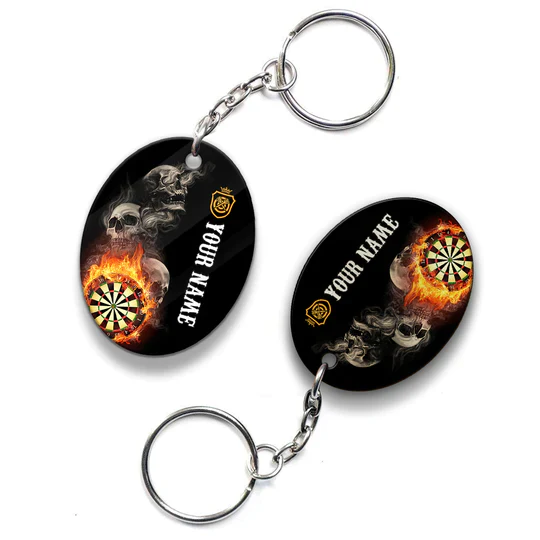 Grim Reaper Hello Darkness Customized Name Dartboard Acrylic Keychain - Christmas Gift For Darts Lovers, Darts Players - Image 7
