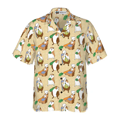 Guinea Pig Hawaiian Shirt, Guinea Pig Chef Aloha Shirt For Men - Perfect Gift For Husband, Boyfriend, Friend, Family - Image 2
