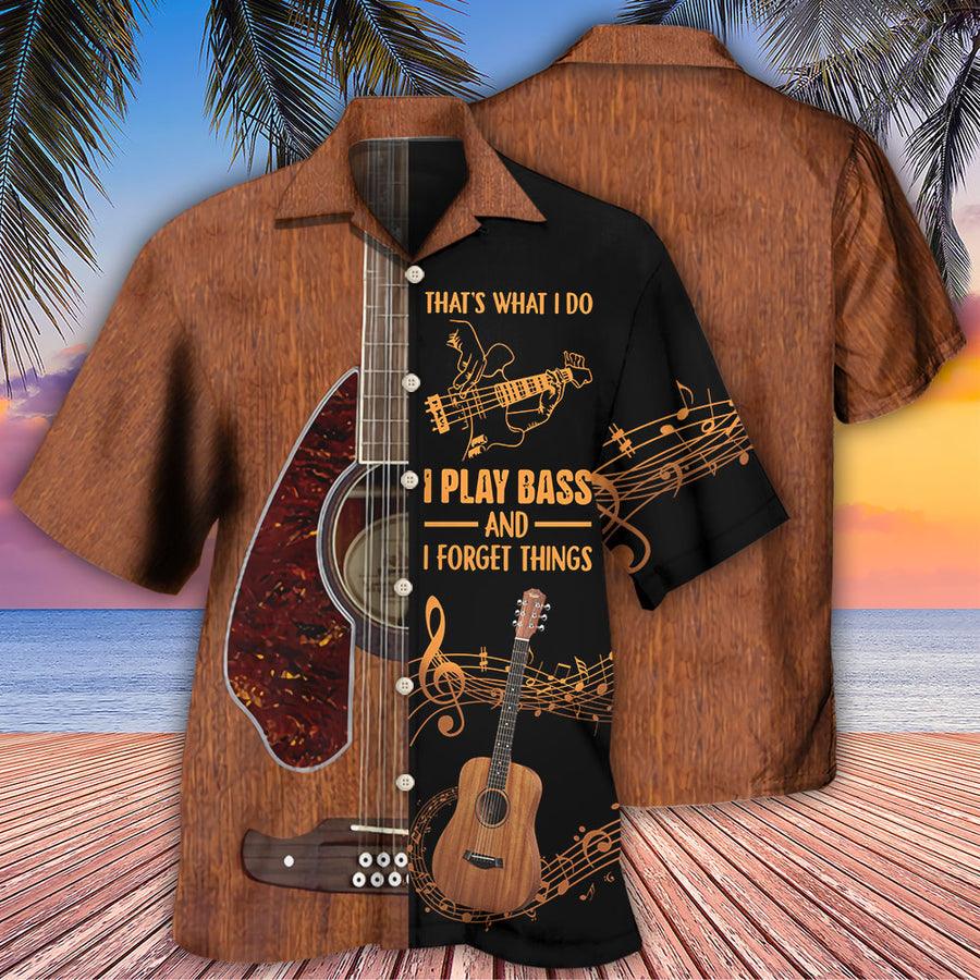 Guitar Aloha Hawaiian Shirt For Summer, Guitar That's What I Do I Play Bass Hawaiian Shirts Outfit For Men Women, Music Guitar Lovers - Image 2