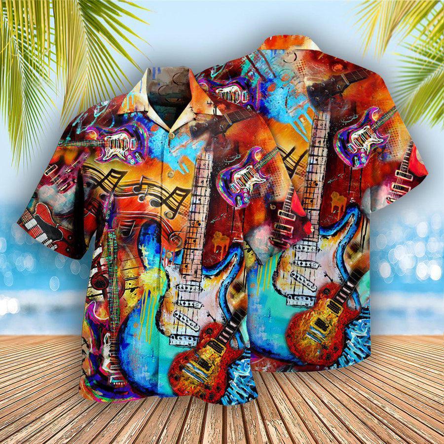 Guitar Go Where Aloha Hawaiian Shirt For Summer, Guitar Hawaiian Shirts Matching Outfit For Men Women, Music Guitar Lovers - Image 2