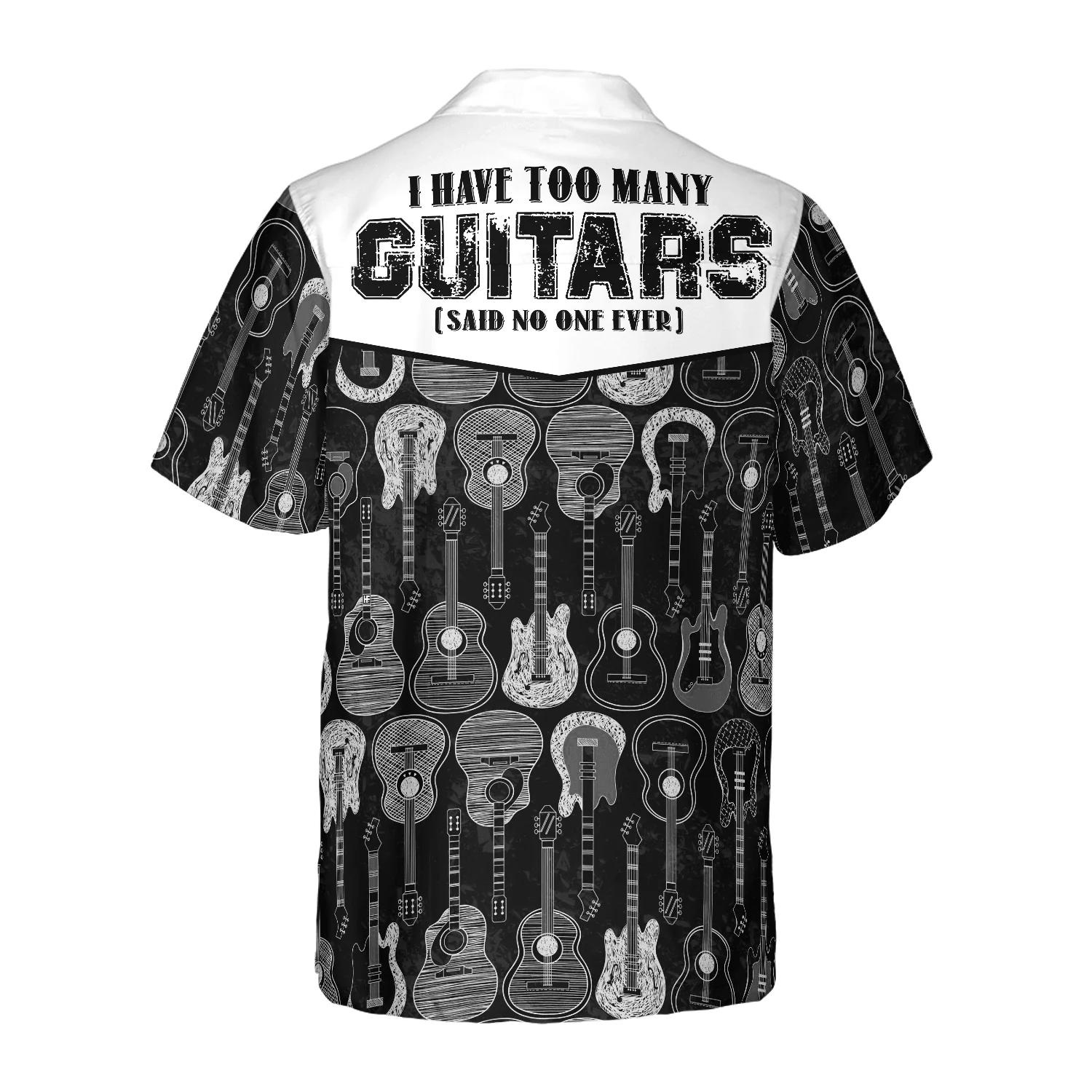 Guitar Hawaiian Shirt, I Have Too Many Guitars Black And White Version Hawaiian Shirt For Men Women, Gift For Friend, Team, Guitar Lover - Image 2