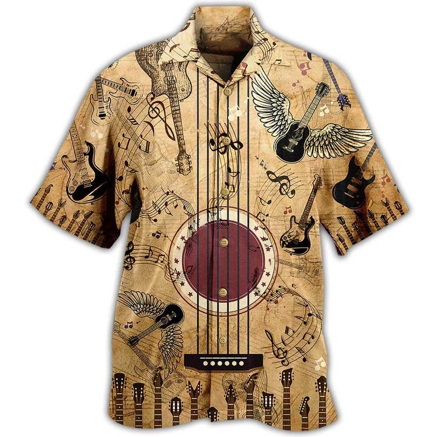 Guitar Music Amazing Vintage Aloha Hawaiian Shirt For Summer, Guitar Hawaiian Shirts Matching Outfit For Men Women, Music Guitar Lovers - Image 2