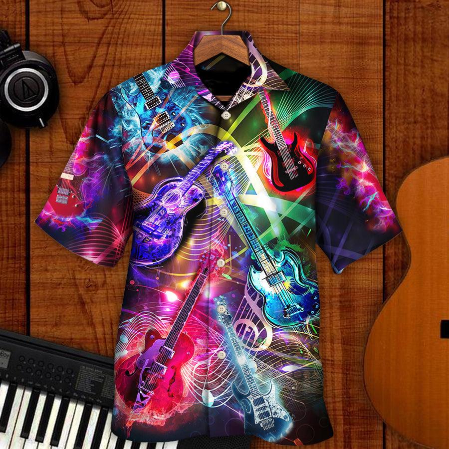 Guitar Neon Amazing Aloha Hawaiian Shirt For Summer, Guitar Is All You Need Hawaiian Shirts Outfit For Men Women, Music Guitar Lovers - Image 3