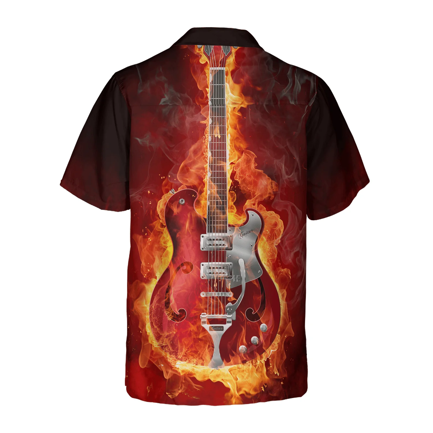 Guitar Skull Hawaiian Shirt, Live Hard Die Strong Burning Guitar, Colorful Summer Aloha Shirt For Men Women, Gift For Friend, Family - Image 5