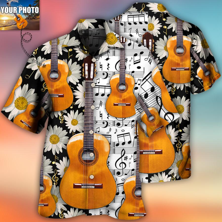 Guitar Various Style Custom Photo Aloha Hawaiian Shirt For Summer, Personalized Guitar Hawaiian Shirts Outfit For Men Women, Music Guitar Lovers