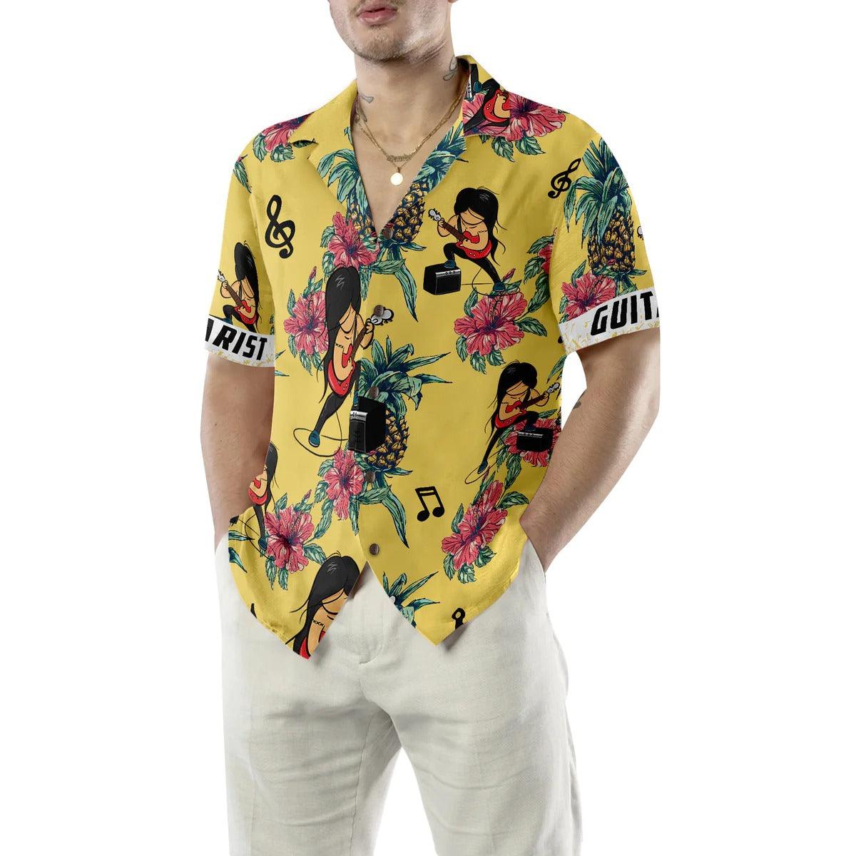 Guitarist Pineapple Custom Hawaiian Shirt, Guitarist Pineapple Pattern Hawaiian Shirt, Summer Aloha Shirt- Perfect Gift For Men, Women, Friend, Family - Image 5