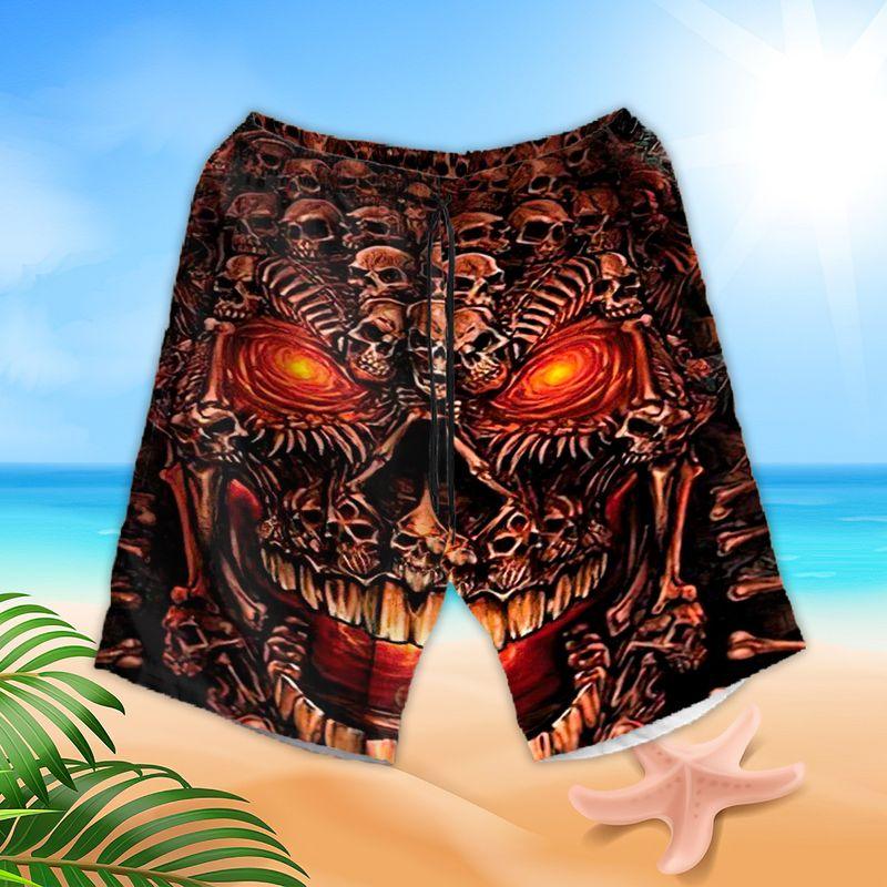 Halloween Aloha Hawaiian Shirts For Summer, Creepy Skull Screaming Hawaiian Set Clothing For Men Women, Gift For Friend, Family - Image 3