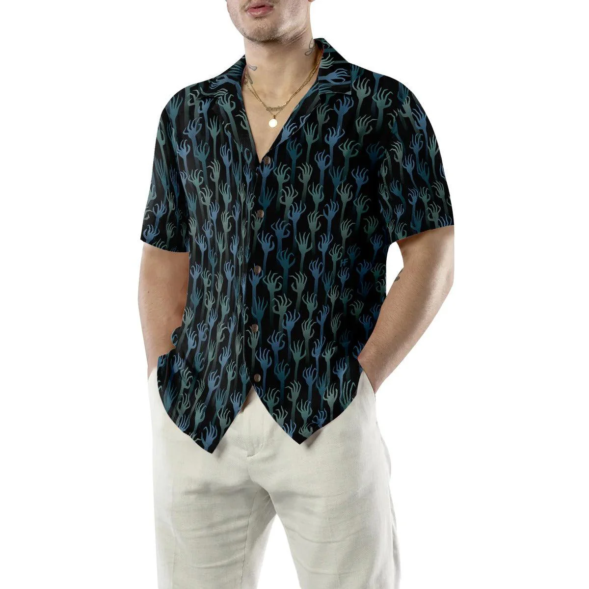 Halloween Hands Of The Dead Hawaiian Shirt - Perfect Gift For Lover, Friend, Family