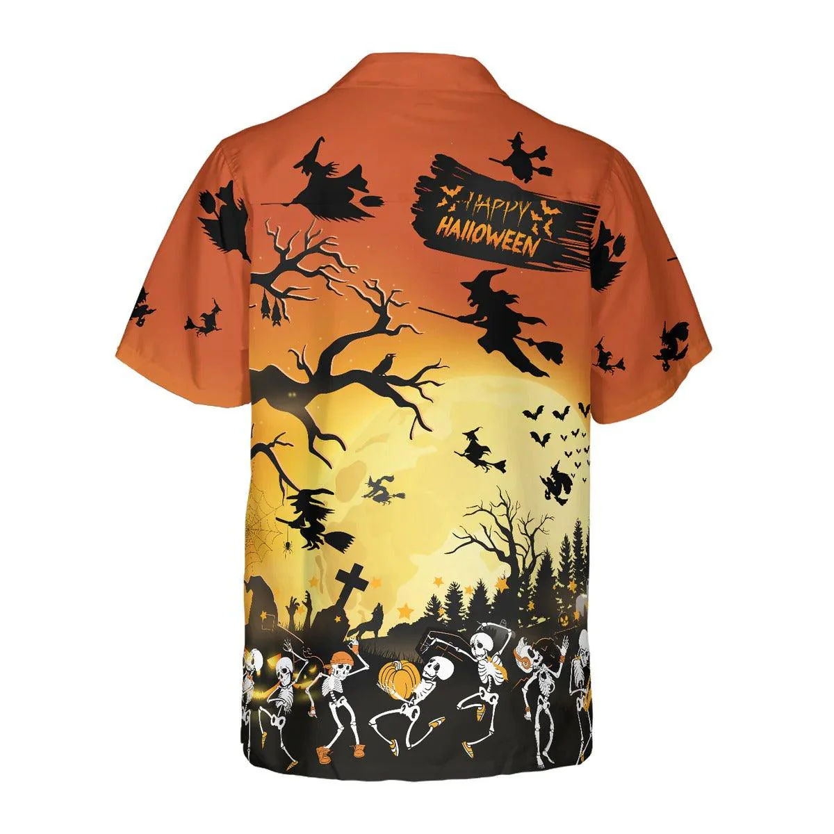 Halloween Hawaiian Shirt, Dancing Skeletons Halloween Hawaiian Shirt, Skeleton Shirt For Men And Women - Perfect Gift For Lover, Friend, Family - Image 3
