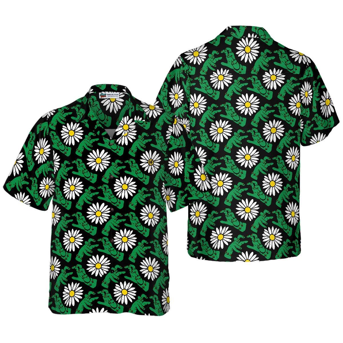 Halloween Hawaiian Shirt, Halloween Frankenstein's Monster And Daisies Hawaiian Shirt, Demon Hand Hawaiian Shirt - Perfect Gift For Lover, Friend, Family - Image 3