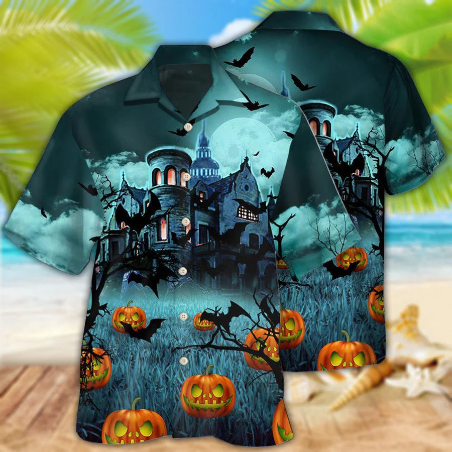 Halloween Hawaiian Shirt, Halloween Night Dark Pumpkin Aloha Shirt For Men & Women - Halloween Gift For Members Family, Friends - Image 4