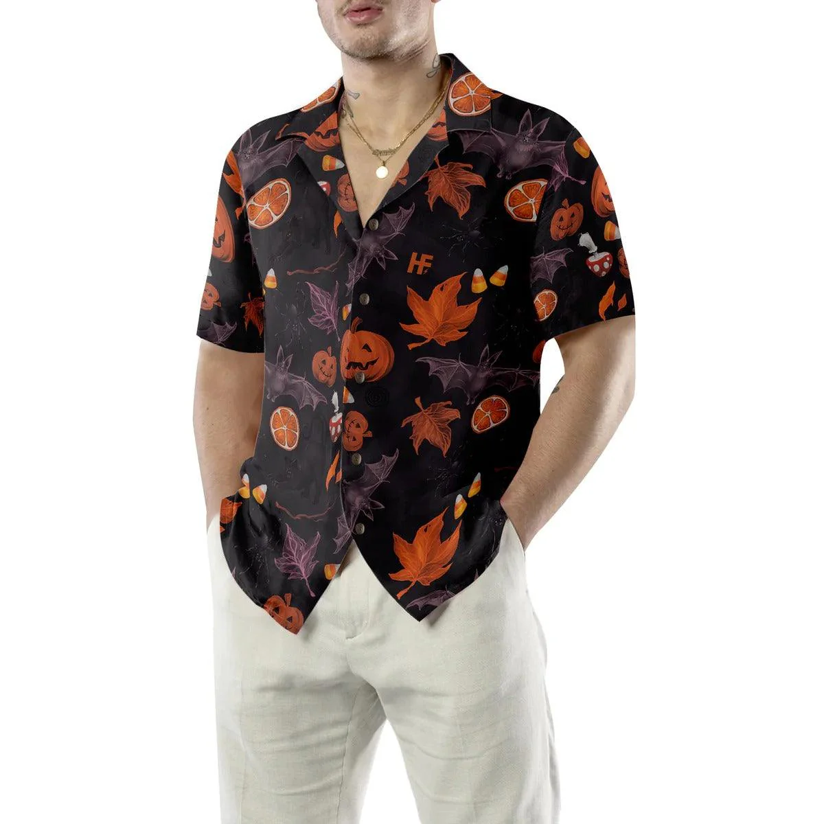 Halloween Hawaiian Shirt, Halloween Spooky Art Hawaiian Shirt, Pumpkin Hawaiian Shirt - Perfect Gift For Lover, Friend, Family - Image 2