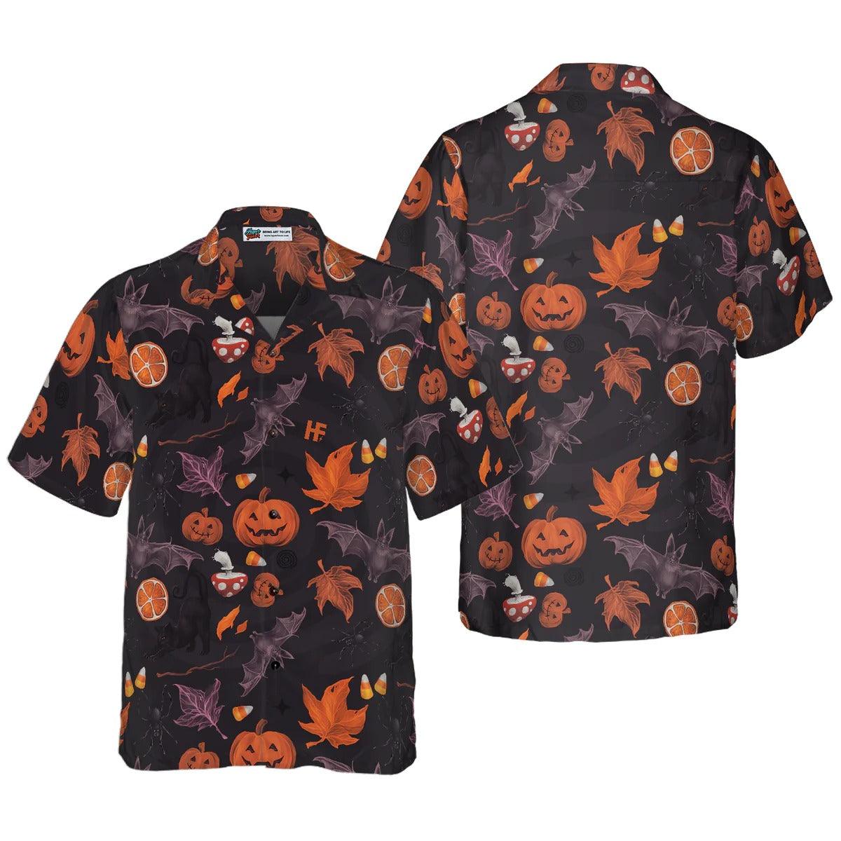 Halloween Hawaiian Shirt, Halloween Spooky Art Hawaiian Shirt, Pumpkin Hawaiian Shirt - Perfect Gift For Lover, Friend, Family - Image 3