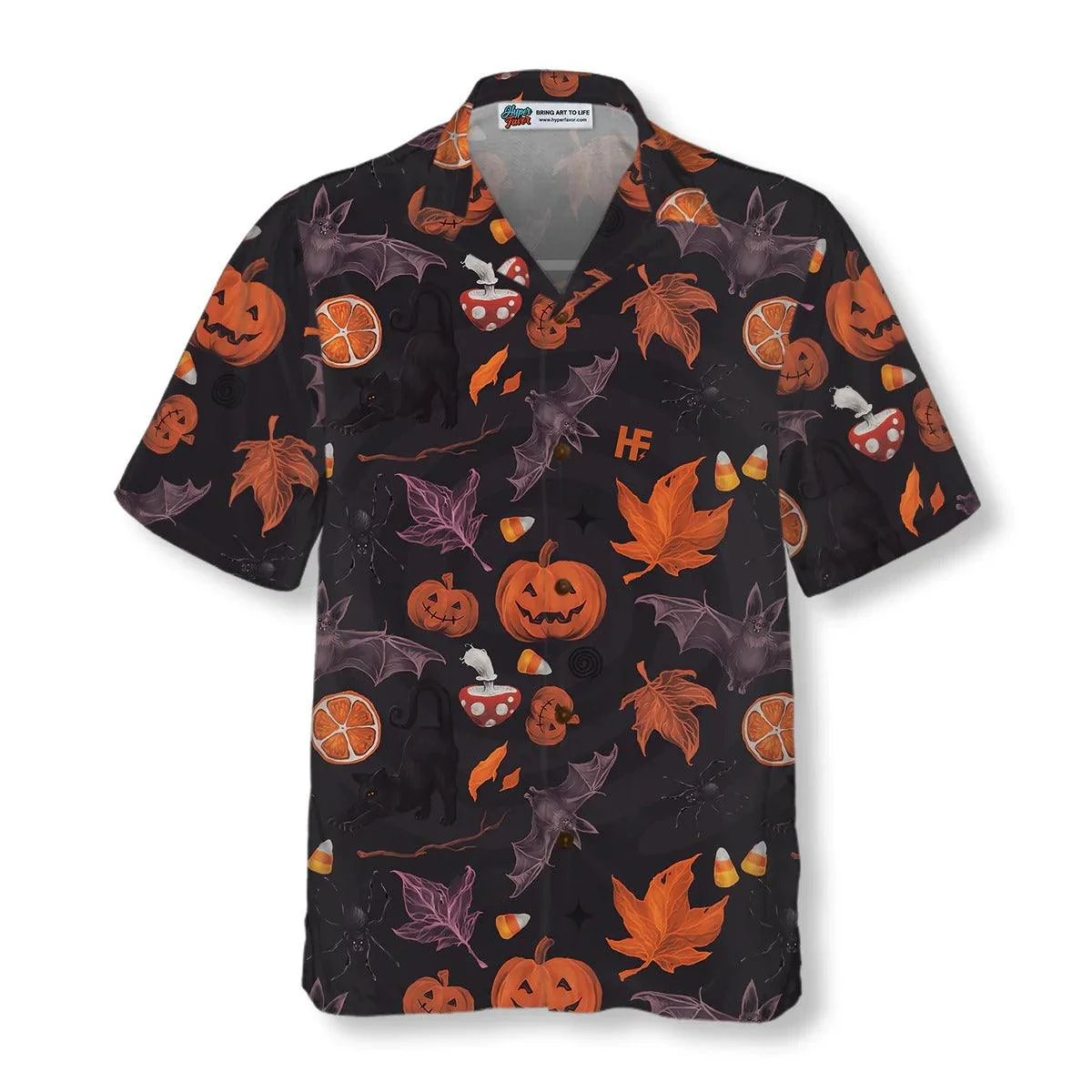 Halloween Hawaiian Shirt, Halloween Spooky Art Hawaiian Shirt, Pumpkin Hawaiian Shirt - Perfect Gift For Lover, Friend, Family - Image 4