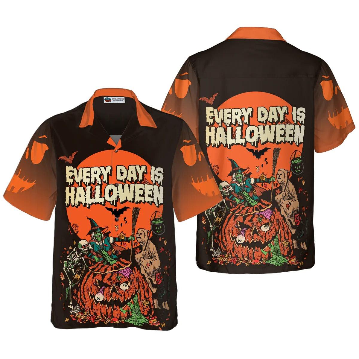 Halloween Hawaiian Shirt, Scary Pumpkin, Everyday Is Halloween Shirt For Men Hawaiian Shirt - Gift For Lover, Friend, Family