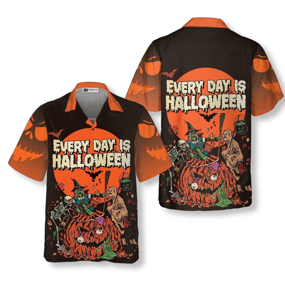 Halloween Hawaiian Shirt, Scary Pumpkin, Everyday Is Halloween Shirt For Men Hawaiian Shirt - Gift For Lover, Friend, Family - Image 2