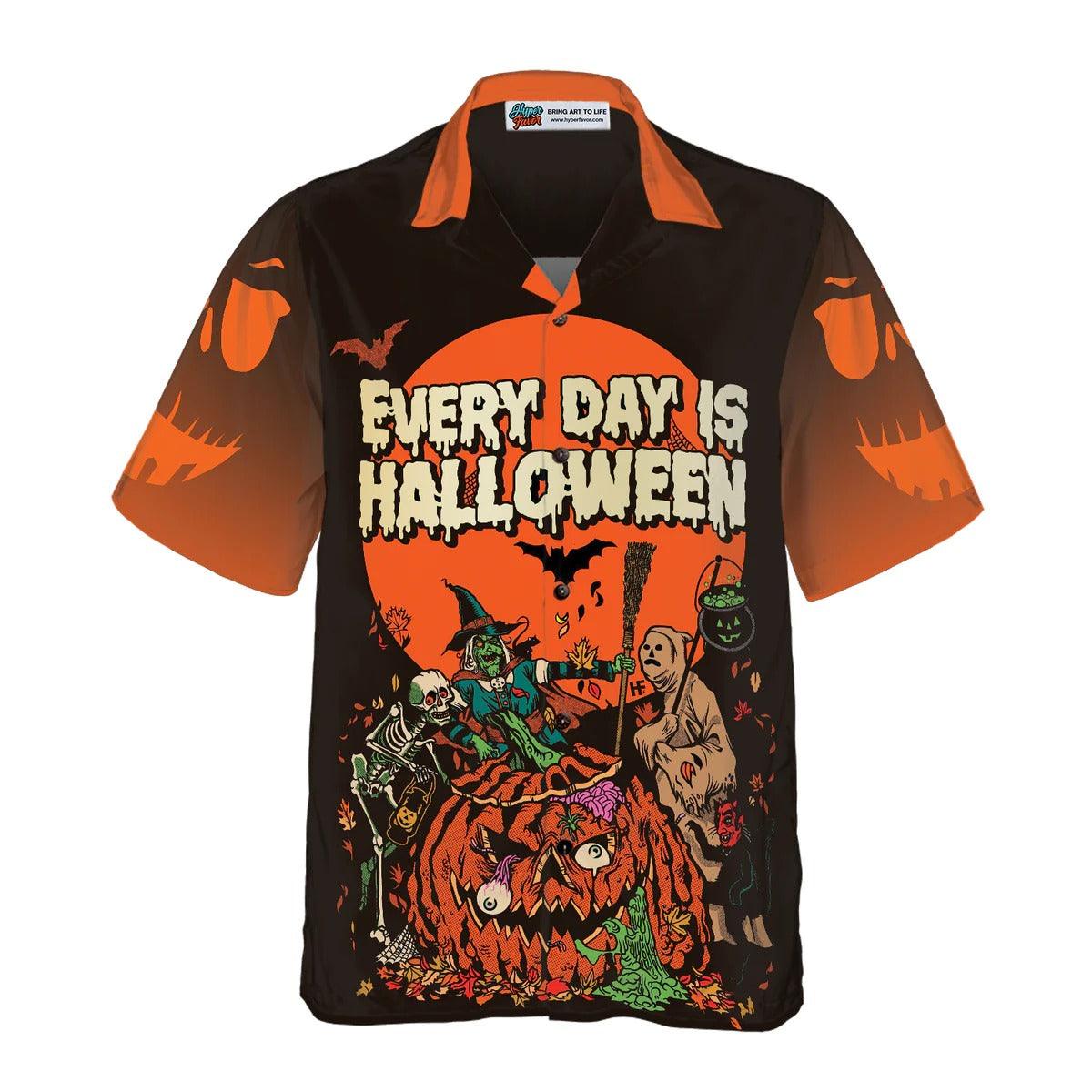 Halloween Hawaiian Shirt, Scary Pumpkin, Everyday Is Halloween Shirt For Men Hawaiian Shirt - Gift For Lover, Friend, Family - Image 3