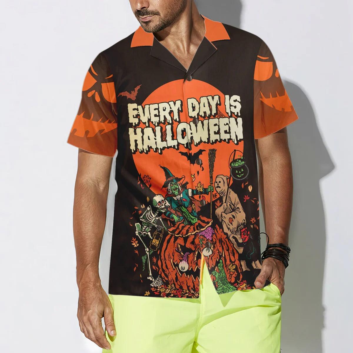 Halloween Hawaiian Shirt, Scary Pumpkin, Everyday Is Halloween Shirt For Men Hawaiian Shirt - Gift For Lover, Friend, Family - Image 4