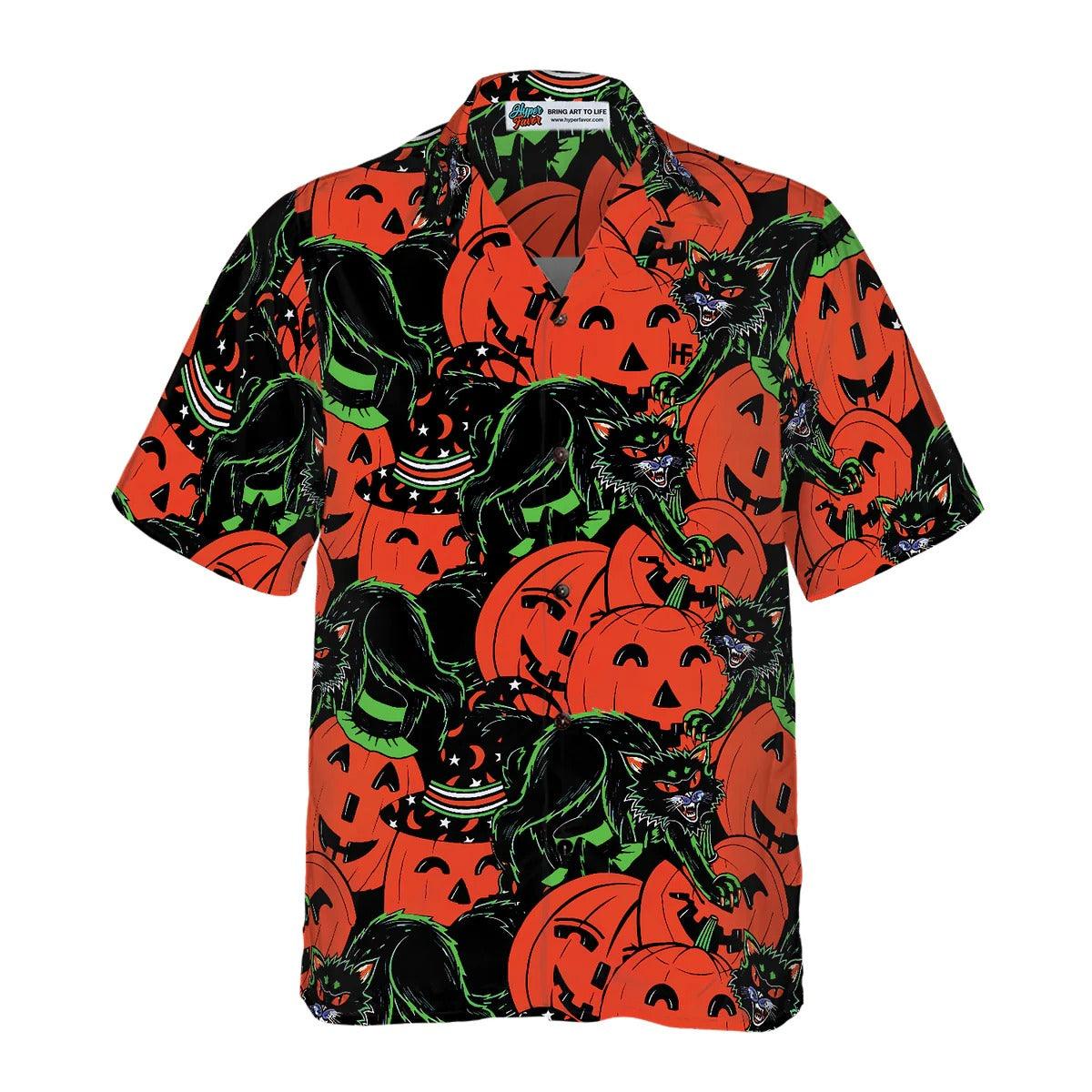 Halloween Horror Queen Cat Halloween Hawaiian Shirt, Halloween Shirt For Men And Women - Perfect Gift For Lover, Friend, Family - Image 3