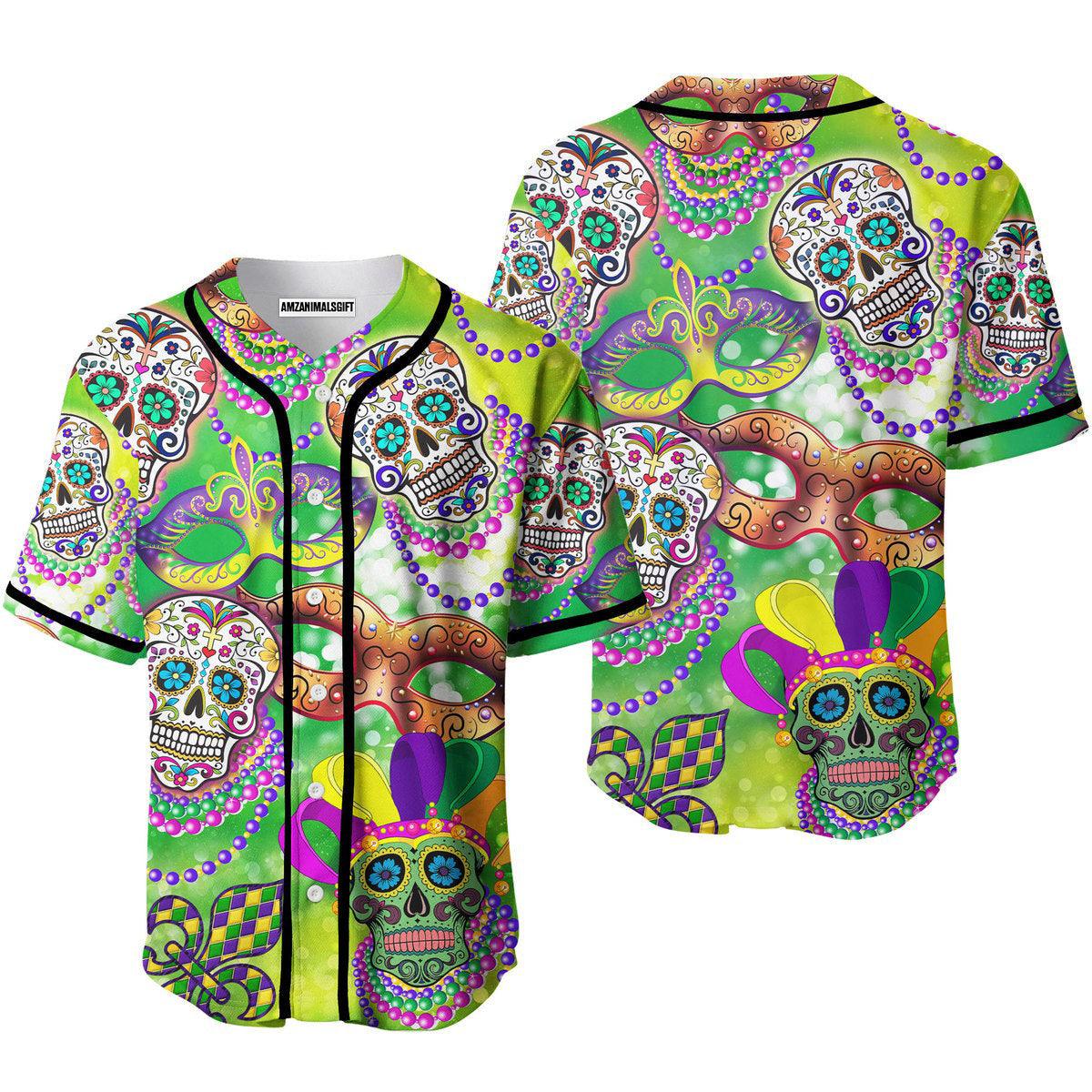 Happy Mardi Gras Fat Tuesday Amazing Sugar Skull Baseball Jerseys For Men And Women - Perfect Gift For Friend, Family