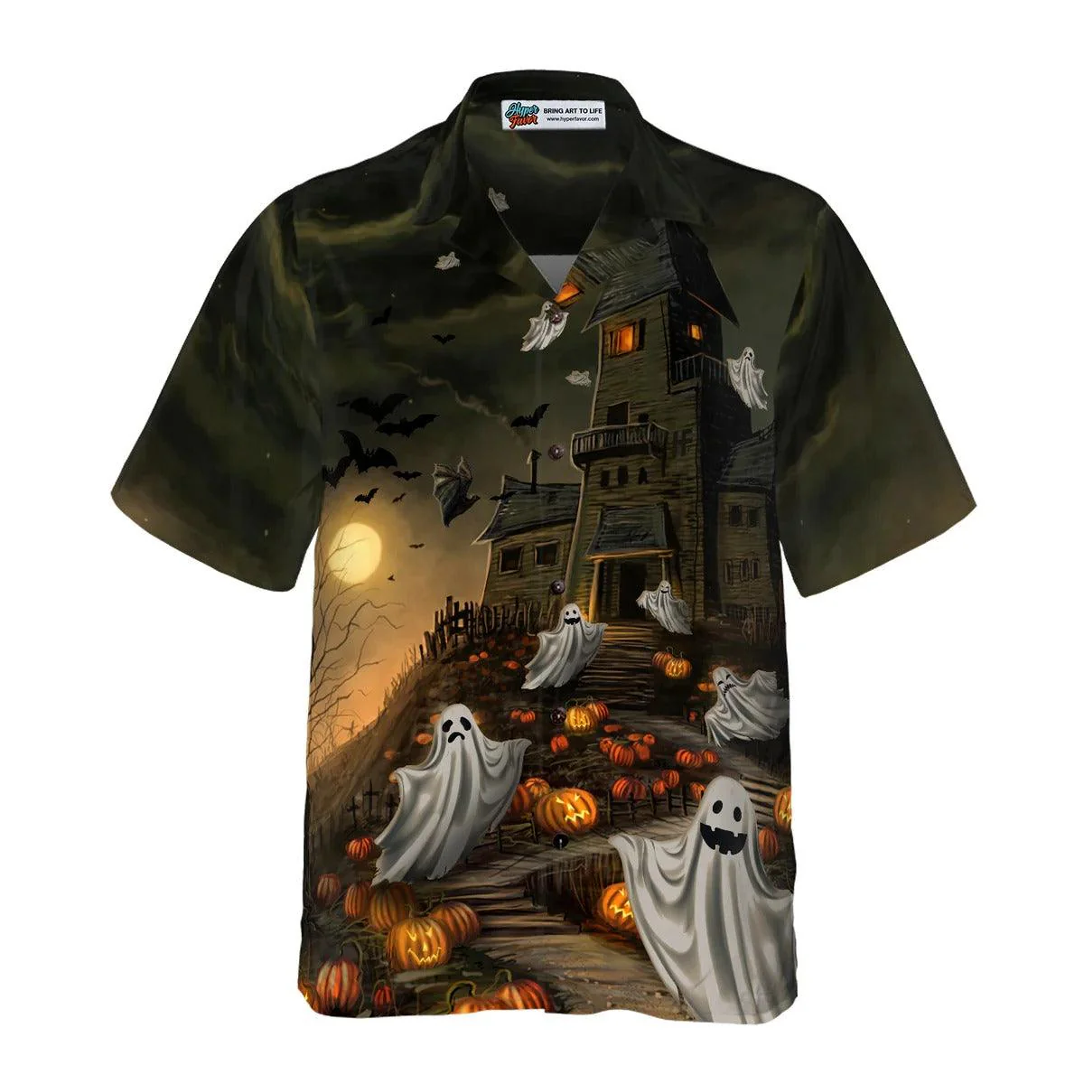 Haunted House For Ghost Halloween Hawaiian Shirt, Halloween Shirt For Men And Women - Perfect Gift For Lover, Friend, Family - Image 3