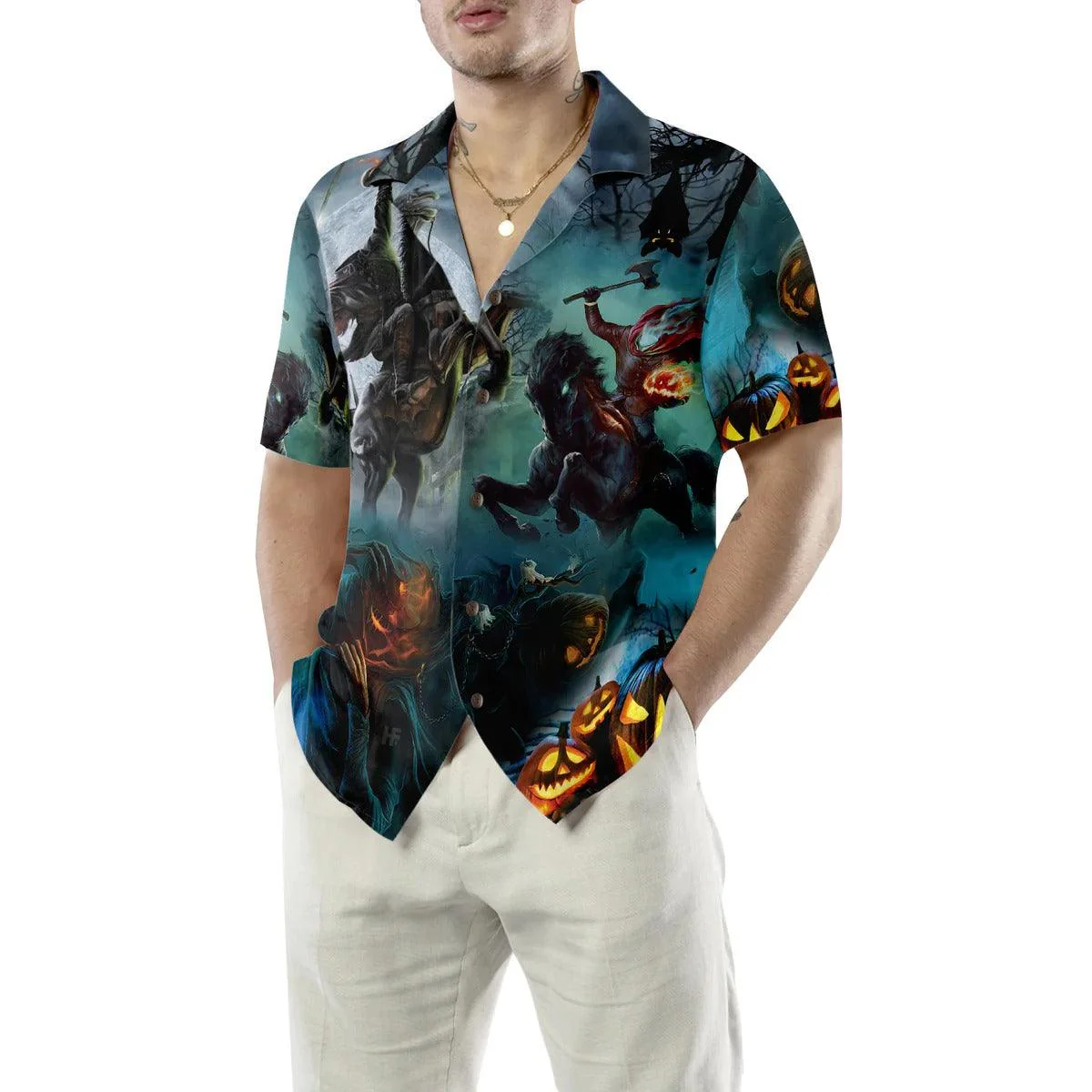 Headless Horseman Halloween Shirt For Men Hawaiian Shirt - Perfect Gift For Lover, Friend, Family - Image 7