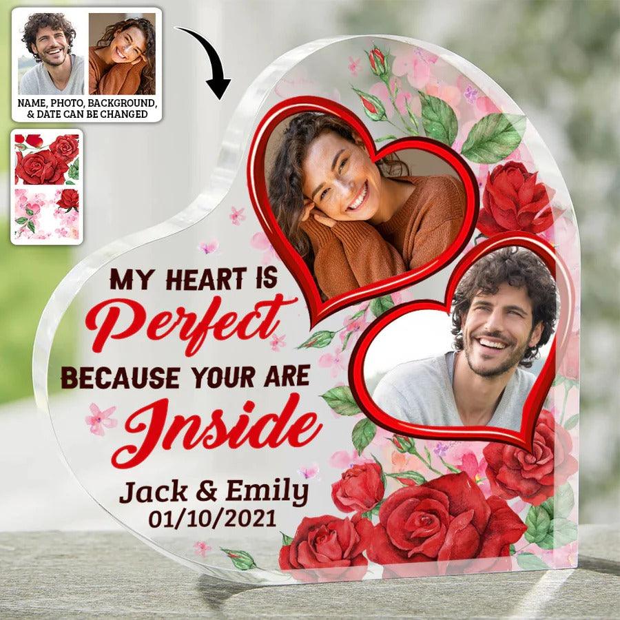 Heart Shaped Acrylic Plaque For Couple - Yourie My Person Personalized Shaped Acrylic Plaque - Perfect Gift For Couple, Valentine