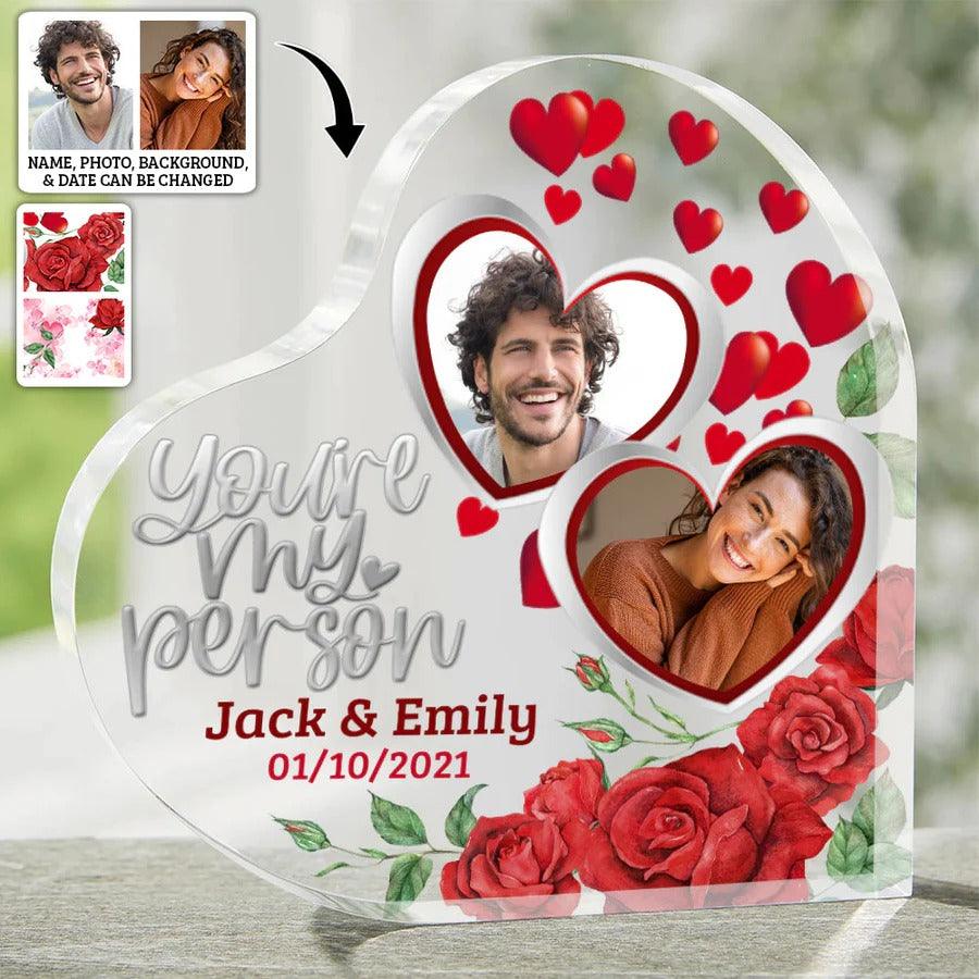 Heart Shaped Acrylic Plaque For Couple - Yourie My Person Personalized Shaped Acrylic Plaque - Perfect Gift For Couple, Valentine - Image 2