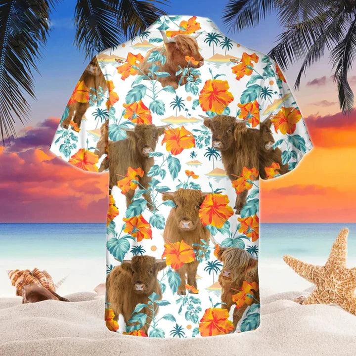 Hibiscus Hawaiian Shirt - Highland Bright Hibiscus Flowers Hawaiian Shirt - Perfect Gift For Friend, Family - Image 2