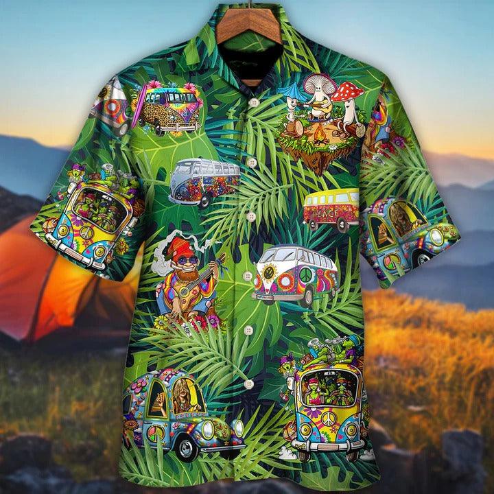 Hippie Aloha Hawaiian Shirt - Camping Funny Hippie Stay Trippy Little Hippie Tropical Hawaiian Shirt For Summer - Perfect Gift For Friend, Family - Image 2